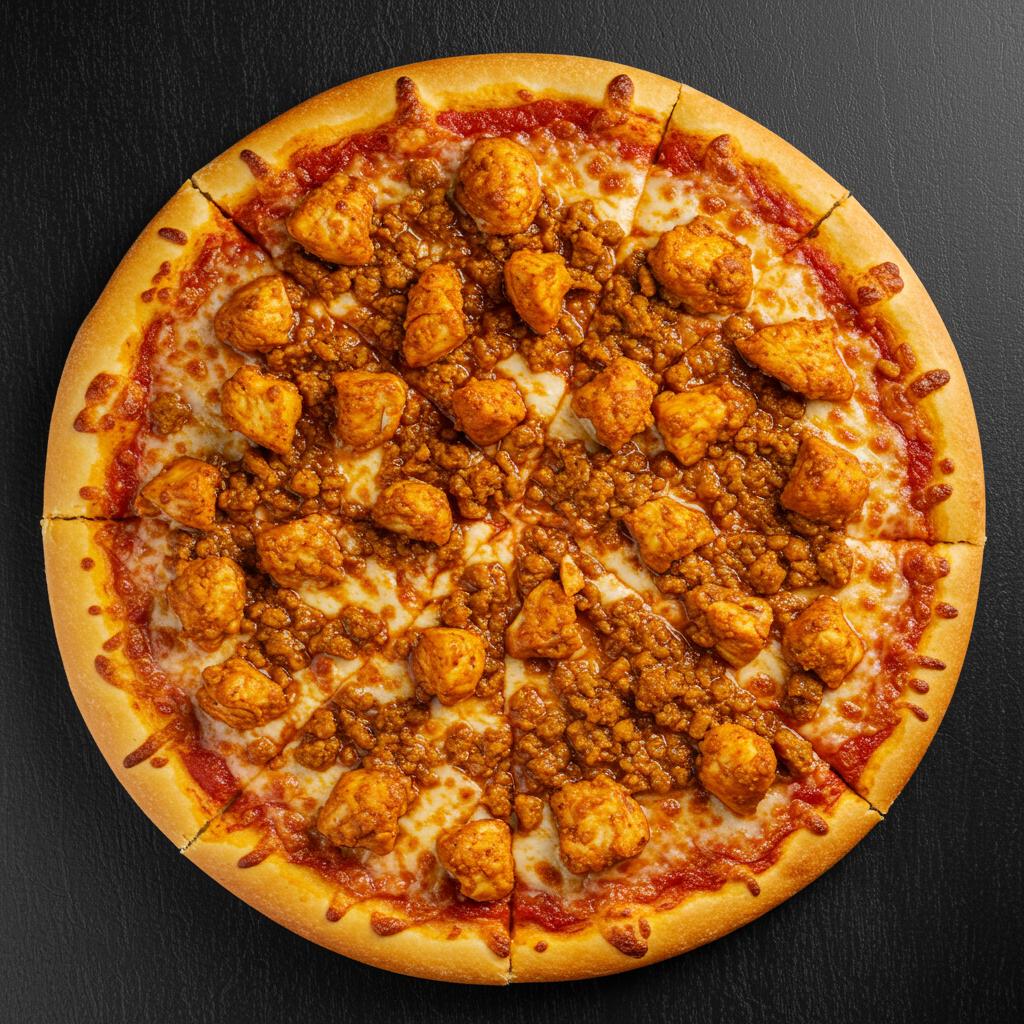 Chicken Cheese Keema Double Deck Pizza